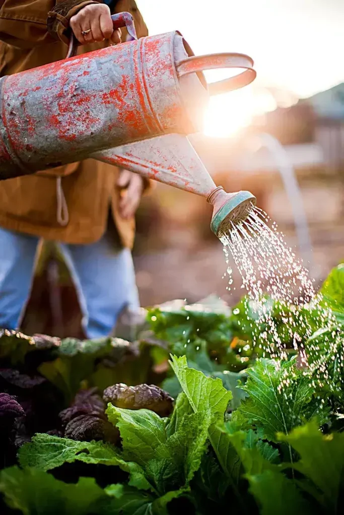 person-watering-garden: 10-easy-steps-to-start-a-garden